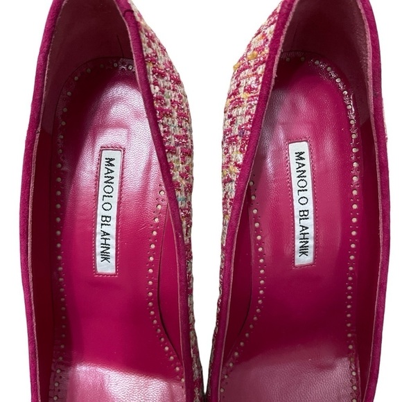 Manolo Blahnik Vazza 105 Tweed Pumps - Picture 10 of 13